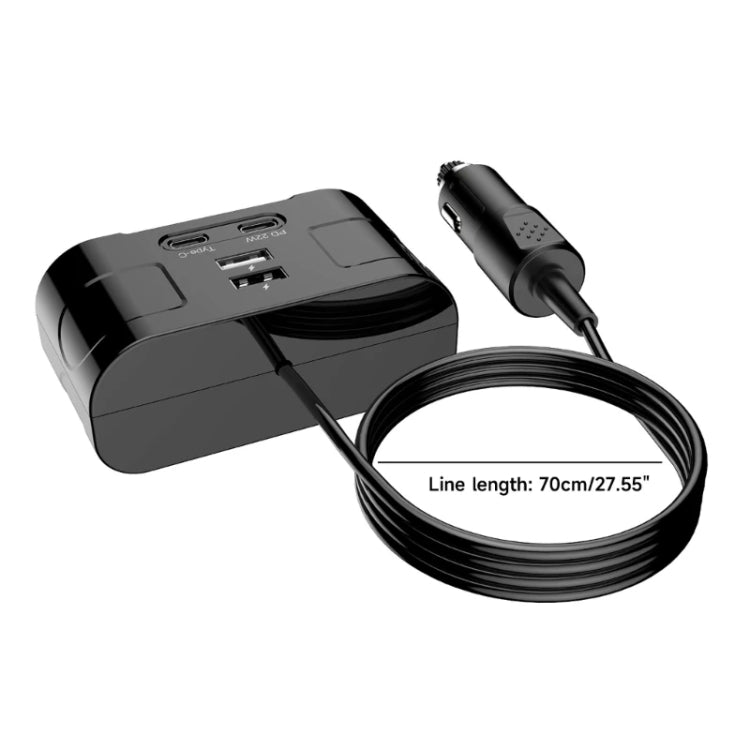 One to Four Car Charger Multifunctional Adapter Expansion Port - Car Charger by PMC TechLife | Online Shopping South Africa | PMC TechLife | Buy Now Pay Later Mobicred