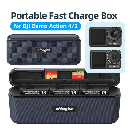 For DJI Action 4 / 3 aMagisn Fast Charge Charging Box Charger Sports Camera Accessories -  by aMagisn | Online Shopping South Africa | PMC Jewellery