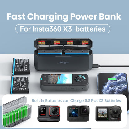 For Insta360 X3 aMagisn  Battery Charging Box Fast Charging Mobile Power Bank Movement Camera Accessories - Others by aMagisn | Online Shopping South Africa | PMC Jewellery | Buy Now Pay Later Mobicred