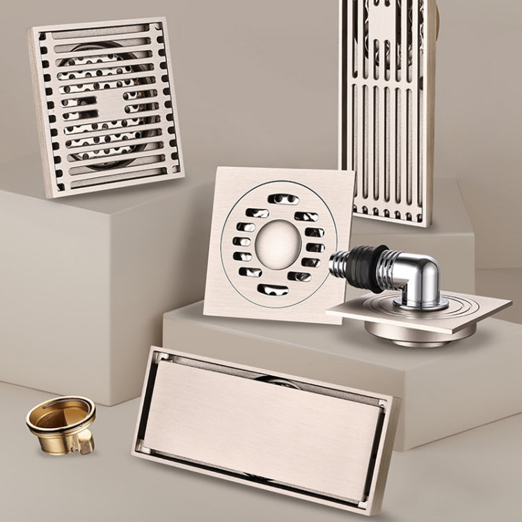 All Copper Brushed Anti-Odor Floor Drain Gravity Copper Core Bathroom Floor Drain, Specification: 8x20cm Long Medium Drain - Drain Strainers by PMc TechLife | Online Shopping South Africa | PMc TechLife | Buy Now Pay Later Mobicred