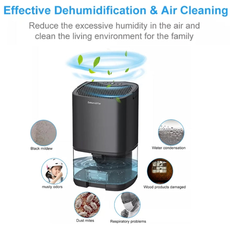 1L 36W Air Dehumidifier for Home Damp Drying Clothes with 7 colors Light US Plug(White) - free shipping - PMC TechLife - Order now!