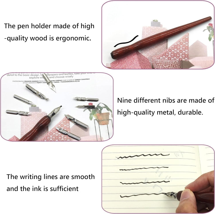 9 Calligraphy Nibs+ Dip Pen Set For Cartoon Sketching Art Drawing - Fountain Pens by PMc TechLife | Online Shopping South Africa | PMc TechLife | Buy Now Pay Later Mobicred