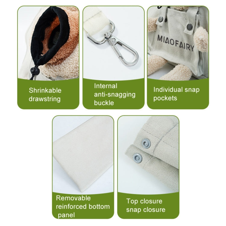 Portable Outing Cat Bag Exposed Shoulder Canvas Bag Small Dog Pet Bag(Bear Khaki) - Pet Storages & Bags by PMC TechLife | Online Shopping South Africa | PMC TechLife | Buy Now Pay Later Mobicred