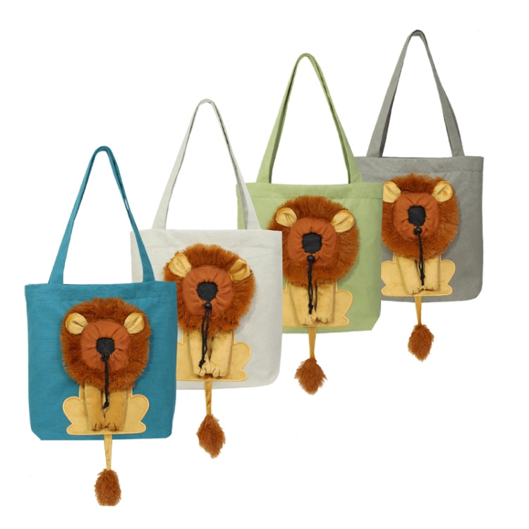 Canvas Expandable Little Lion Shape Cat Bag Small Dog Handbag, Size: Large (Dark Gray) - Pet Bags by PMC TechLife | Online Shopping South Africa | PMC TechLife | Buy Now Pay Later Mobicred
