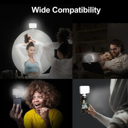 66 LEDs Selfie Fill Light Rechargeable 3 Modes Clip-on Pocket Light For Phone, Laptop, Tablet Meeting(Black) - Selfie Light by PMC Jewellery | Online Shopping South Africa | PMC Jewellery | Buy Now Pay Later Mobicred