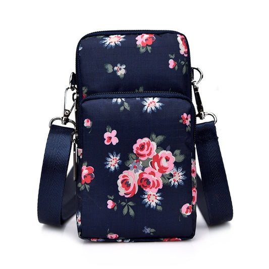 Printed Crossbody Mobile Phone Bag Mini Wallet With Arm Band, Style: Rural Flower - Single-shoulder Bags by PMC Jewellery | Online Shopping South Africa | PMC Jewellery | Buy Now Pay Later Mobicred