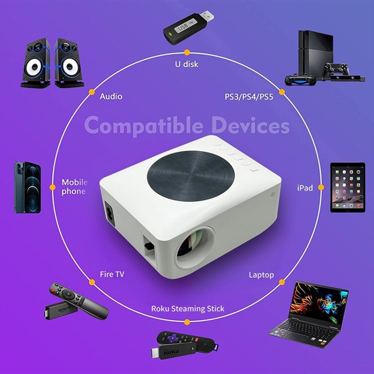 Y2S 1080P Mini LED WiFi Projector Support Wireless Wired Screen Mirroring Youtube Version(UK Plug) - Mini Projector by PMC TechLife | Online Shopping South Africa | PMC TechLife | Buy Now Pay Later Mobicred