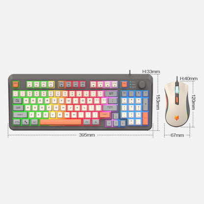 XUNSVFOX K820 Wired Gaming Mechanical Feeling 94 Keys Keyboard And Mouse Set(Shimmer) - Wired Keyboard by XUNSVFOX | Online Shopping South Africa | PMC Jewellery | Buy Now Pay Later Mobicred