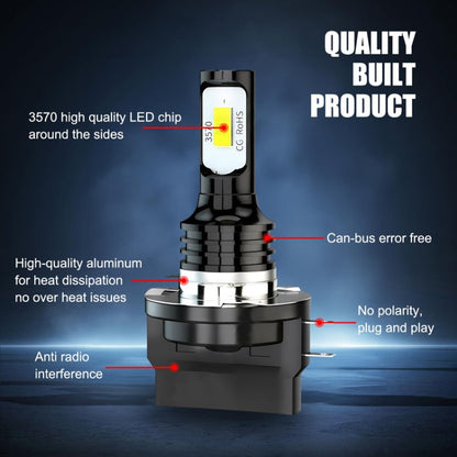 2pcs H11B 3570 2LED 80W Car Headlight Bulbs High Bright Fog Lights(White) - Fog / Driving Lights by PMC Jewellery | Online Shopping South Africa | PMC Jewellery