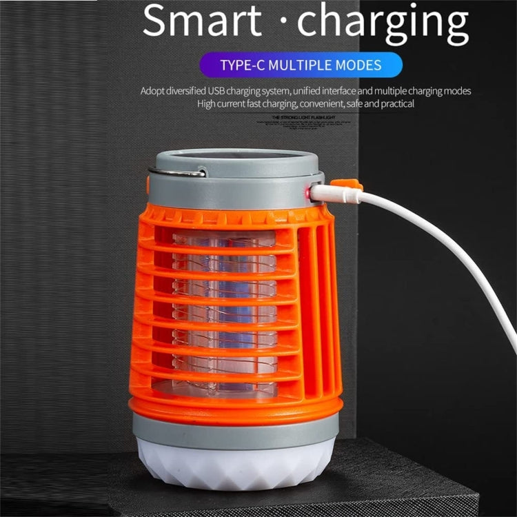 E-SMARTER W890-1 Solar LED Electric Shock Mosquito Light Outdoor USB Rechargeable Lighting Mosquito Trap(Orange) - Repellents by E-SMARTER | Online Shopping South Africa | PMC Jewellery | Buy Now Pay Later Mobicred