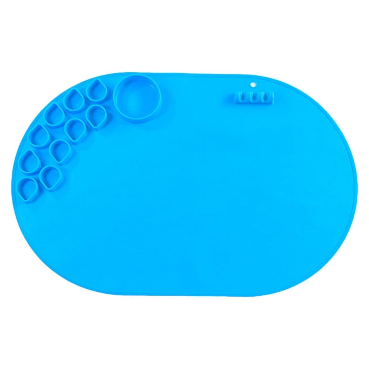 59 x 40cm  Oval Silicone Painting Pad Art Mat for Drawing Clay(Blue) - free shipping - PMc TechLife - Order now!