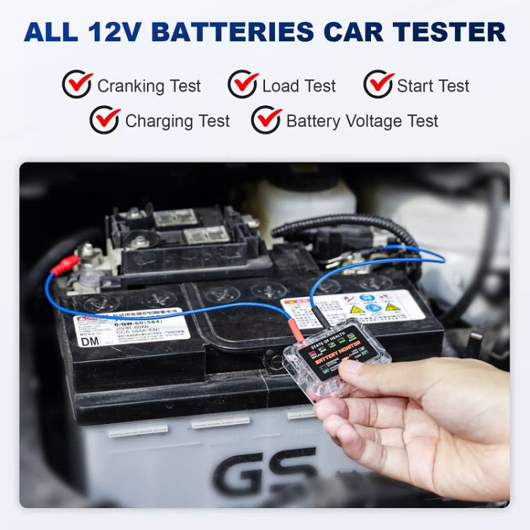 ANCEL 12V LED Car Battery Tester SOH/SOC Rechargeable Battery Analysis Tool - free shipping - PMC TechLife - Order now!