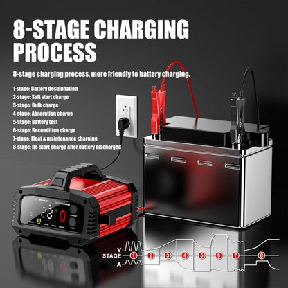 FOXSUR 25A 12V/24V Portable High-Power Car Ship Motorcycle Charger(AU Plug) - Battery Charger by FOXSUR | Online Shopping South Africa | PMC Jewellery | Buy Now Pay Later Mobicred