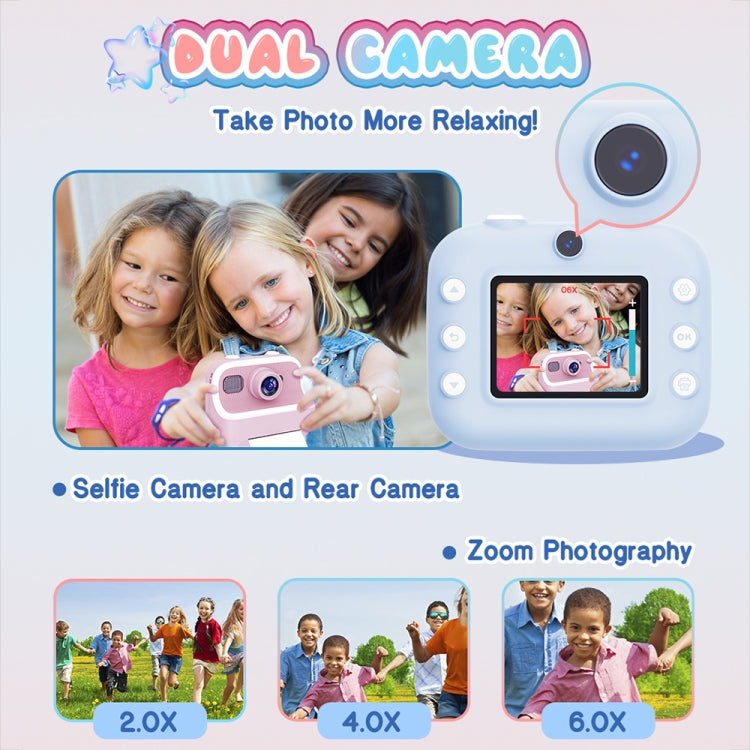 M8 2.4-Inch 1080P HD 2400W Pixel Dual-Camera Children Thermal Printing Camera, Color: Purple+32GB - Children Cameras by PMC Jewellery | Online Shopping South Africa | PMC Jewellery | Buy Now Pay Later Mobicred