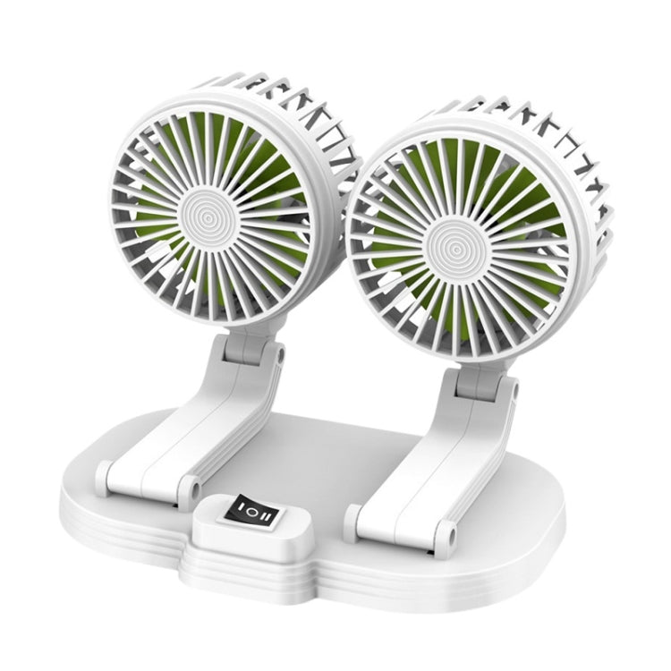 5V USB Port Car Dual-head Fan Circulation Fan(White) - Heating & Fans by PMC TechLife | Online Shopping South Africa | PMC TechLife | Buy Now Pay Later Mobicred