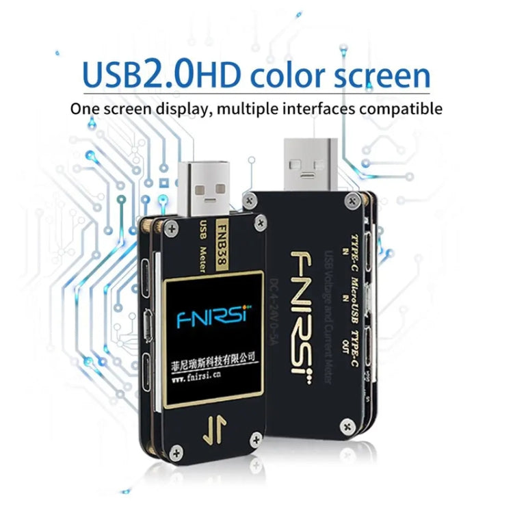 FNIRSI FNB38 USB Voltage And Current Meter Capacity Fast Charging Protocol Tester(Black) - Current & Voltage Tester by FNIRSI | Online Shopping South Africa | PMC TechLife | Buy Now Pay Later Mobicred