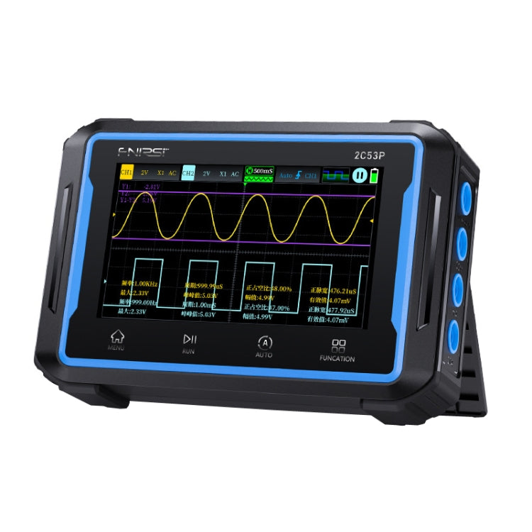 FNIRSI 2C53P Dual Channel Flat Panel Digital Oscilloscope Multimeter Signal Generator 3 In 1(Black) - free shipping - PMC TechLife - Order now!