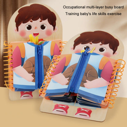 Children Wooden Multi-layer Practice Dressing Board Montessori Early Learning Educational Toy(Girl Model) - Early Education Toys by PMC Jewellery | Online Shopping South Africa | PMC Jewellery | Buy Now Pay Later Mobicred