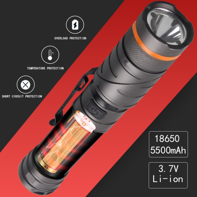 90 Degree Foldable Flashlight White / Red / Green Lights Waterproof Magnetic Torch Built In 18650 Lithium Battery - LED Flashlight by PMc TechLife | Online Shopping South Africa | PMc TechLife | Buy Now Pay Later Mobicred
