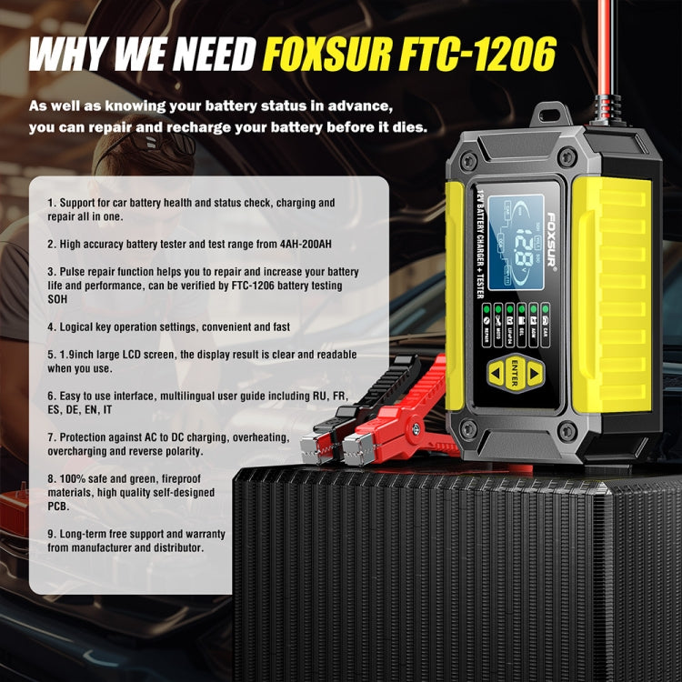 FOXSUR Cars Motorcycles 12V Lithium Cattery Charger With Battery Detection(US Plug) - free shipping - PMC TechLife - Order now!