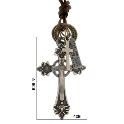 Vintage Long Cross Necklace Drawstring Adjustable Personalized Sweater Chain(Bronze) - Necklaces & Pendants by PMC Jewellery | Online Shopping South Africa | PMC Jewellery | Buy Now Pay Later Mobicred