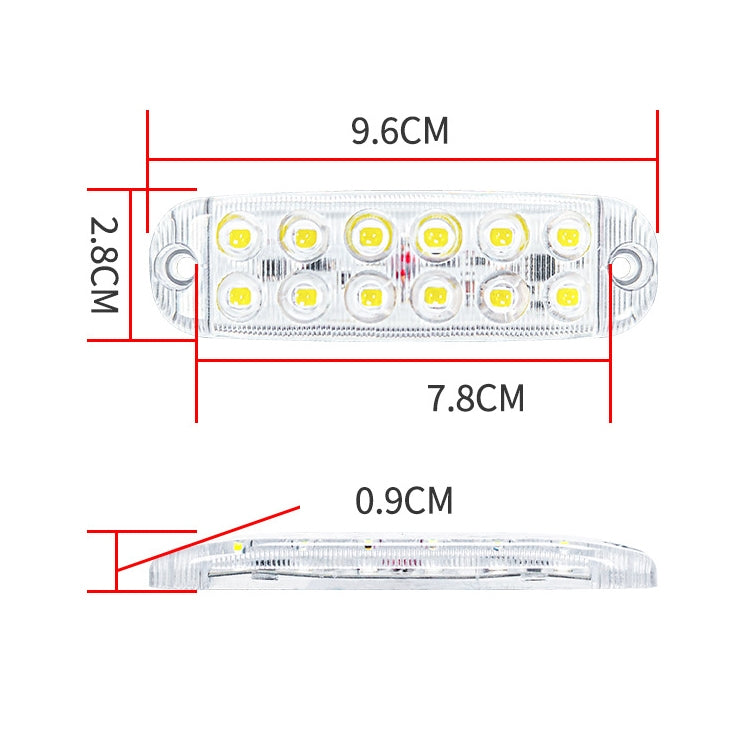 6pcs 12-Bead LED Flashing Warning Lights Motorcycle RV Signal Lights(Red Light) - Clearance Lights by PMC TechLife | Online Shopping South Africa | PMC TechLife | Buy Now Pay Later Mobicred