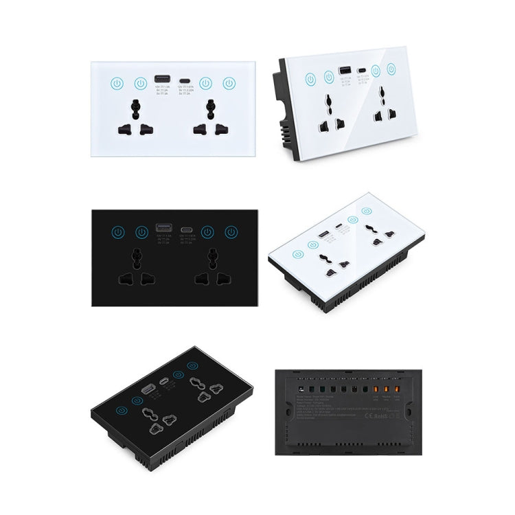 Graffiti Smart Socket With Switch USB+Type-C Dual Port Remote Control Socket, UK Plug, Style: ZigBee Black - Smart Socket by PMC Jewellery | Online Shopping South Africa | PMC Jewellery | Buy Now Pay Later Mobicred