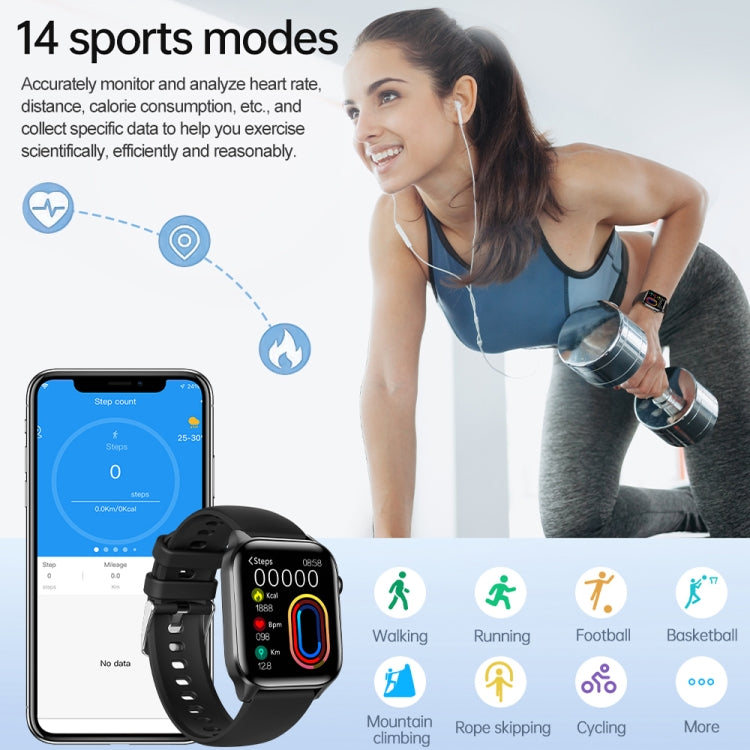 T12Pro 1.85-inch IP67 Waterproof Sports Health Monitoring Bluetooth Call Smart Watch(Black) - Smart Watches by PMC TechLife | Online Shopping South Africa | PMC TechLife | Buy Now Pay Later Mobicred