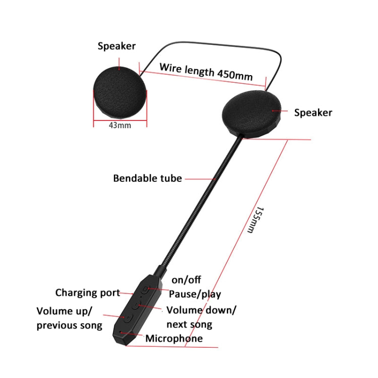Bluetooth 5.3 Motorcycle Helmet Headset Stereo Intelligent Noise Reduction Riding Headphone - Motorcycle Walkie Talkie by PMC TechLife | Online Shopping South Africa | PMC TechLife | Buy Now Pay Later Mobicred