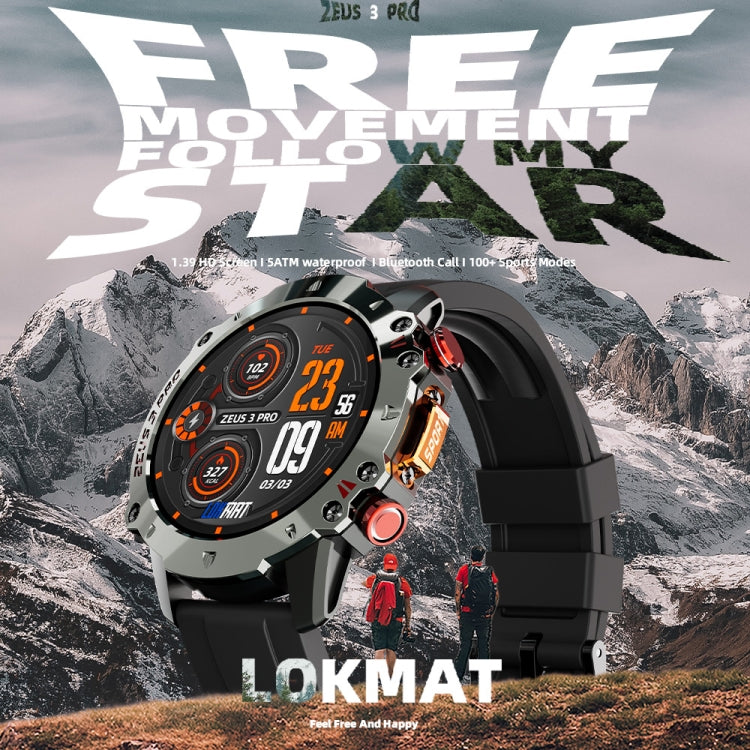 LOKMAT ZEUS3 Pro 1.39-Inch 5ATM Waterproof Outdoor Sports Bluetooth Call Smart Watch(Blue) - Smart Watches by LOKMAT | Online Shopping South Africa | PMC Jewellery | Buy Now Pay Later Mobicred