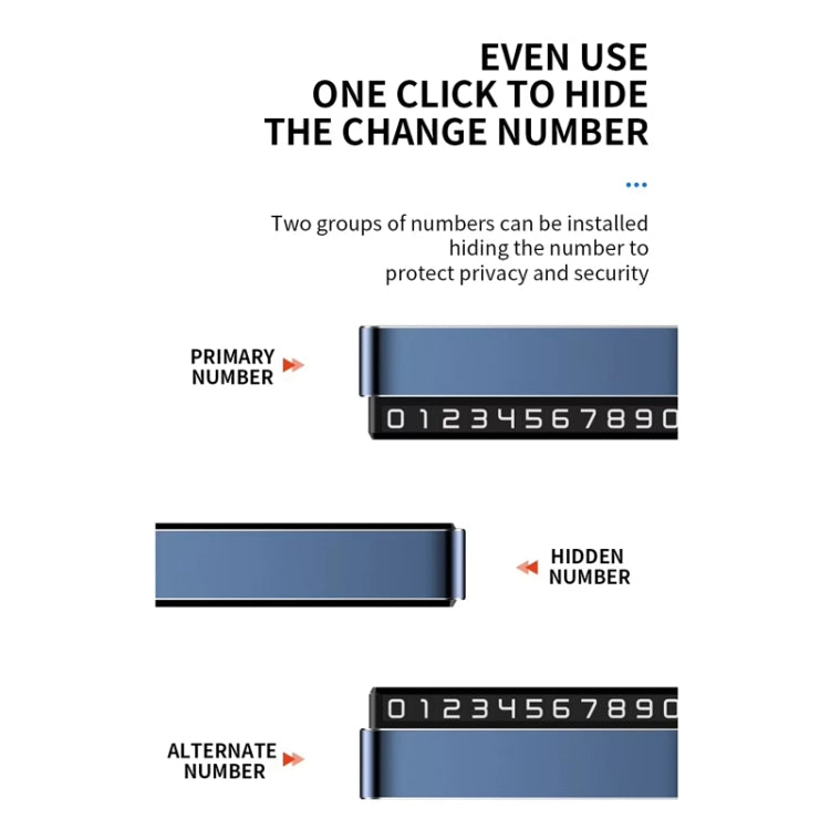 Metal Hidden Temporary Parking Number Plate Ornaments, Color: Single Number Gray - Parking Card by PMC TechLife | Online Shopping South Africa | PMC TechLife | Buy Now Pay Later Mobicred