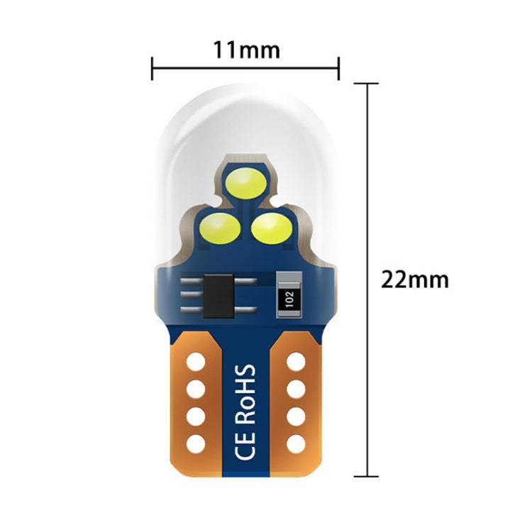 10pcs W5W Width Indicator Light Flashing LED Crystal License Plate Light(White) - Clearance Lights by PMC TechLife | Online Shopping South Africa | PMC TechLife | Buy Now Pay Later Mobicred