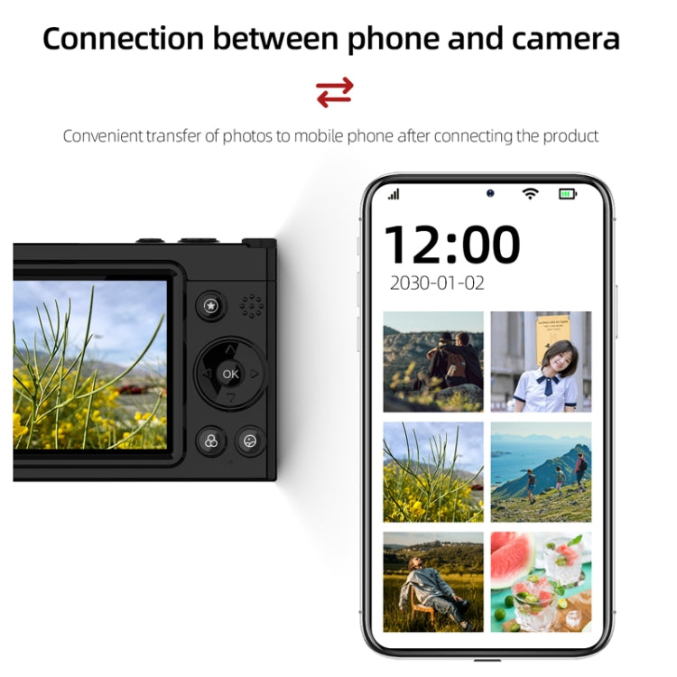 High-Definition CCD Digital Camera 64 Million WiFi Card Camera, Color: Black + Headphone Cable - Video Cameras by PMC TechLife | Online Shopping South Africa | PMC TechLife | Buy Now Pay Later Mobicred