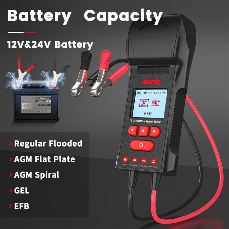 ANCEL 12V/24V Printer-Type Car Battery Tester Battery Power CCA Internal Resistance Life Detector(BST600) - free shipping - PMC TechLife - Order now!