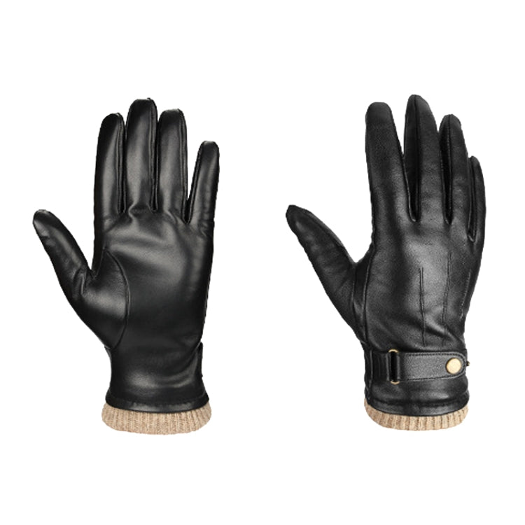 Autumn And Winter Padded Leather Gloves Business Simple Outdoor Sports Warm Gloves, Size: M(Black) - Full Finger Gloves by PMC TechLife | Online Shopping South Africa | PMC TechLife | Buy Now Pay Later Mobicred