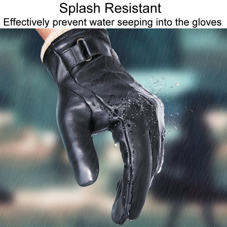 Autumn And Winter Padded Leather Gloves Business Simple Outdoor Sports Warm Gloves, Size: M(Black) - Full Finger Gloves by PMC TechLife | Online Shopping South Africa | PMC TechLife | Buy Now Pay Later Mobicred
