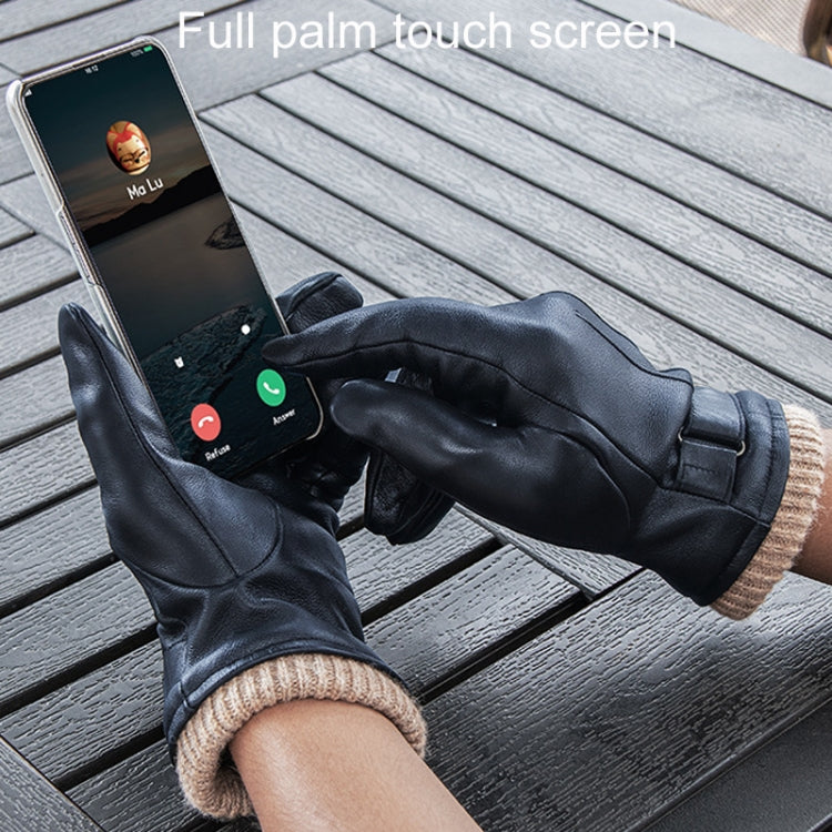 Autumn And Winter Padded Leather Gloves Business Simple Outdoor Sports Warm Gloves, Size: S(Black) - Full Finger Gloves by PMC TechLife | Online Shopping South Africa | PMC TechLife | Buy Now Pay Later Mobicred