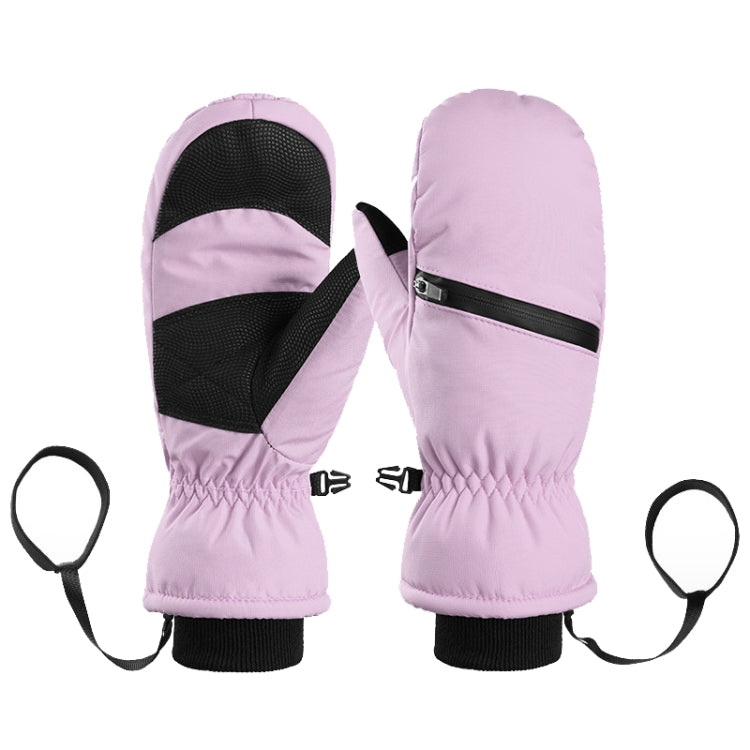 Winter Padded Ski Gloves Outdoor Windproof Warm Sports Gloves, Size: S(Light Purple) - Safety Gloves by PMC TechLife | Online Shopping South Africa | PMC TechLife | Buy Now Pay Later Mobicred