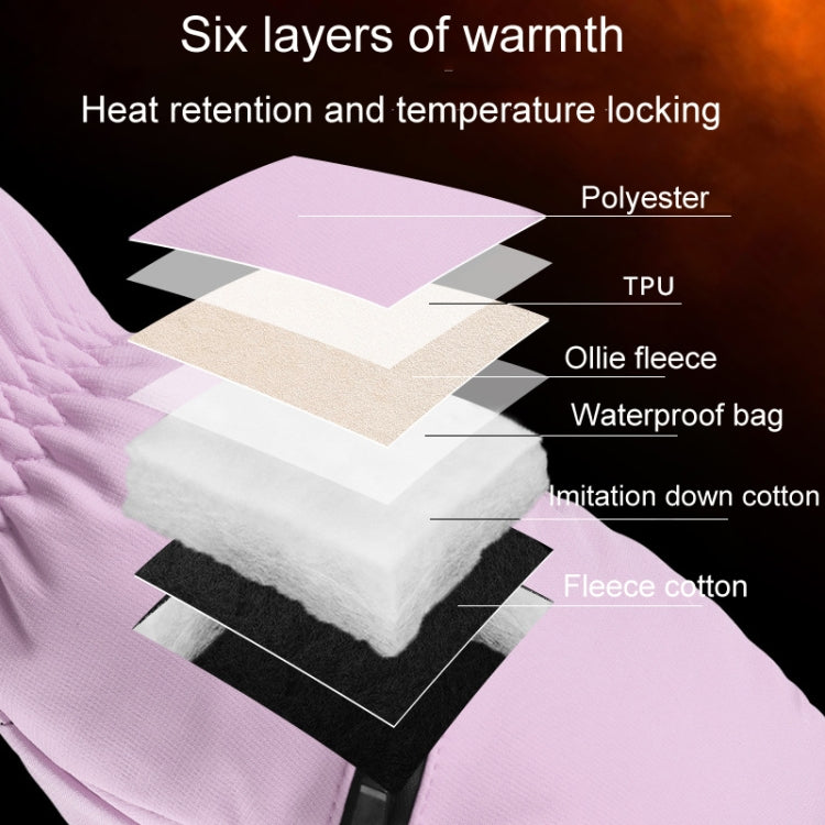 Winter Padded Ski Gloves Outdoor Windproof Warm Sports Gloves, Size: S(Light Purple) - Safety Gloves by PMC TechLife | Online Shopping South Africa | PMC TechLife | Buy Now Pay Later Mobicred