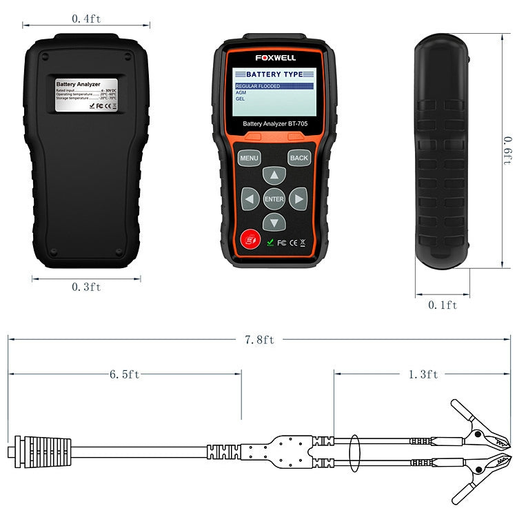 FOXWELL BT705 12V 24V Car Battery Test Analyzer Cranking and Charging System Test - free shipping - PMC TechLife - Order now!