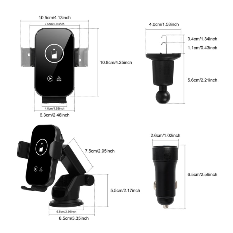 Fast Charging Retractable Recharging Cell Phone Holder With Wireless CarPlay Android Auto Function(Standard) - Wireless Charger Holders by PMC TechLife | Online Shopping South Africa | PMC TechLife | Buy Now Pay Later Mobicred