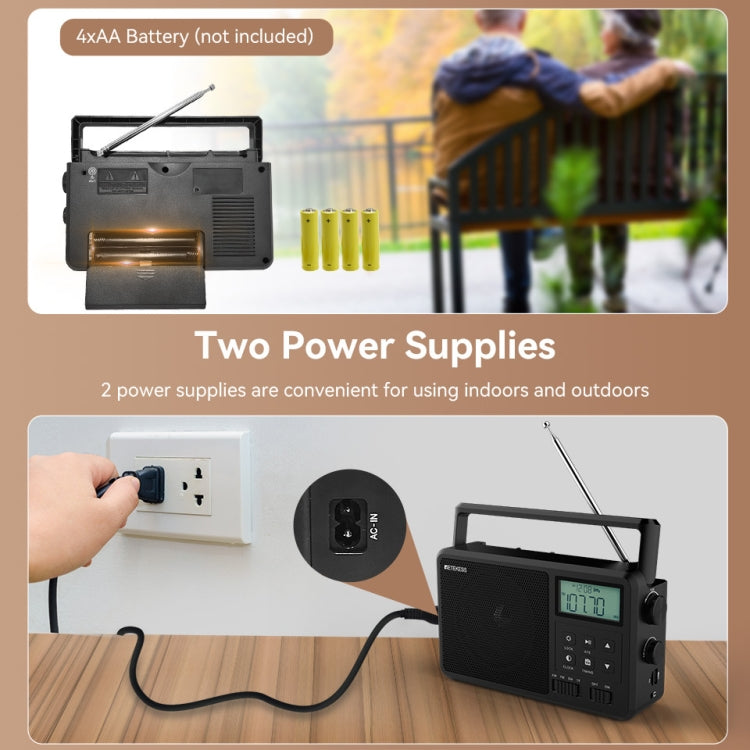 Retekess TR638 LCD Digital Display Full-Band Bluetooth FM Radio Support External Antenna(EU Plug) - free shipping - PMC TechLife - Order now!