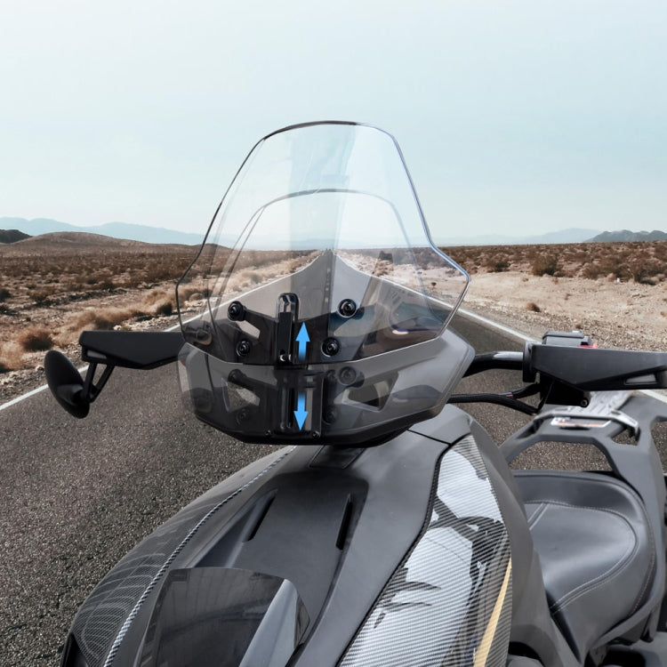 For Can-Am Ryker 600/Ryker 900 Adjustable Front Windshield(Grey) - Replacement Parts by PMC TechLife | Online Shopping South Africa | PMC TechLife | Buy Now Pay Later Mobicred