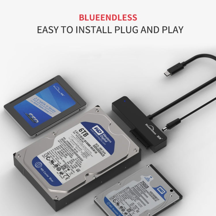 Blueendless US35 USB3.0 To SATA Adapter 2.5 / 3.5-Inch Hard Drive SSD Reader, Spec: Type-C AU Plug - USB to IDE / SATA by Blueendless | Online Shopping South Africa | PMC Jewellery | Buy Now Pay Later Mobicred