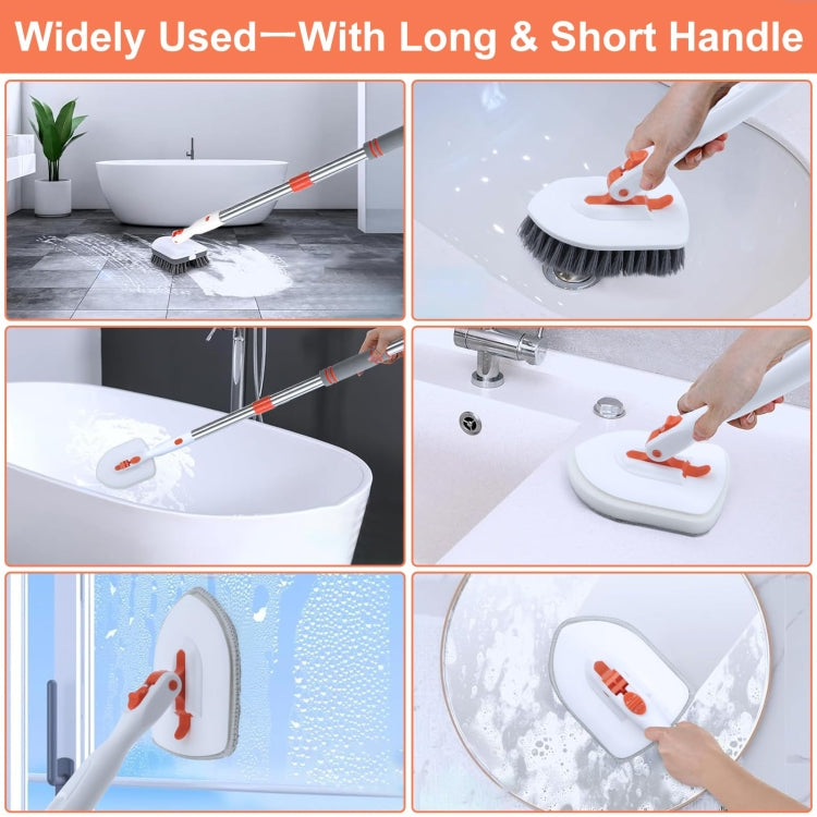 Shower Cleaning Brush With 52 Inch Adjustable Handle Tub Tile Scrubber Brush, Spec: Set 1 - Handheld Cleaner & Mops by PMc TechLife | Online Shopping South Africa | PMc TechLife | Buy Now Pay Later Mobicred