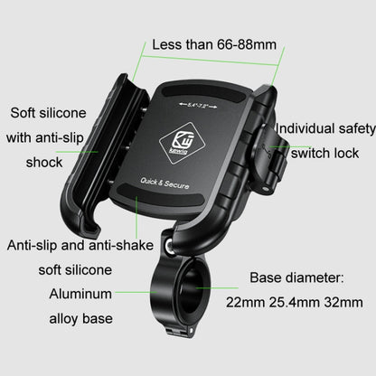 Kewig Electrical Bike Vigorously Clip Base Bracket Outdoor Cycling Cell Phone Navigation Holder, Model: M8SP-C4 - Holder by Kewig | Online Shopping South Africa | PMC Jewellery | Buy Now Pay Later Mobicred