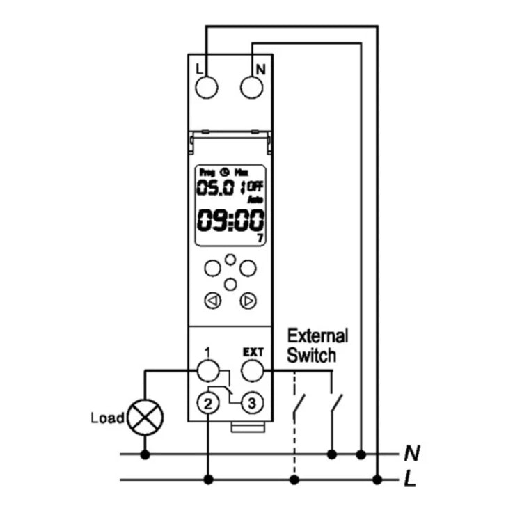 SINOTIMER TM610-2 220V 18mm Width Weekly Programmable Digital Timer Switch - Switch by SINOTIMER | Online Shopping South Africa | PMC Jewellery | Buy Now Pay Later Mobicred