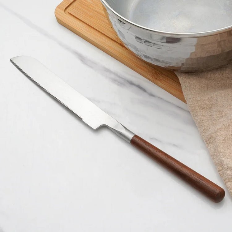 304 Stainless Steel Walnut Handle Cooking Tools Home Restaurant Kitchen Gadgets, Style: Cake Knife - free shipping - PMC TechLife - Order now!