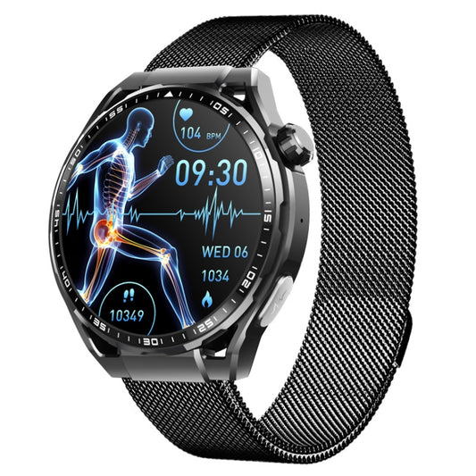 F200 Smart Health Watch ECG Electrocardiogram Blood Sugar Monitoring 1.55 Inch Round Screen, Color: Black Milan - Smart Watches by PMC Jewellery | Online Shopping South Africa | PMC Jewellery | Buy Now Pay Later Mobicred