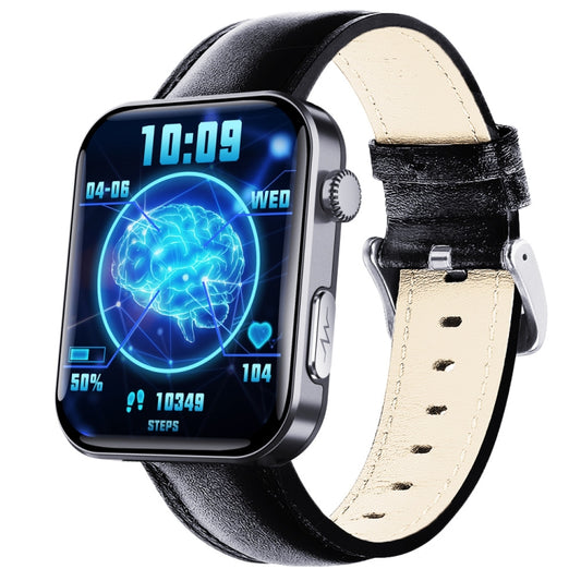 F300  2.1-Inch Screen Smart Watch Supports Bluetooth Calls/ECG/Blood Composition Analysis/50+ Sports Modes, Color: Black Leather - Smart Watches by PMC Jewellery | Online Shopping South Africa | PMC Jewellery | Buy Now Pay Later Mobicred